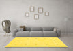 Machine Washable Solid Yellow Modern Rug in a Living Room, wshcon2038yw