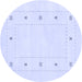 Round Machine Washable Solid Blue Modern Rug, wshcon2038blu