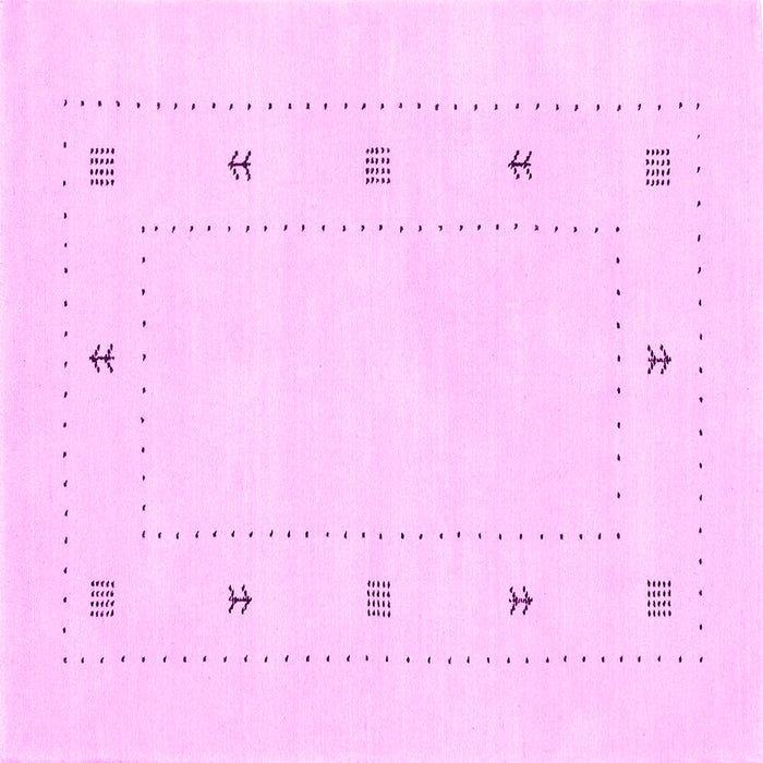 Square Solid Pink Modern Rug, con2038pnk
