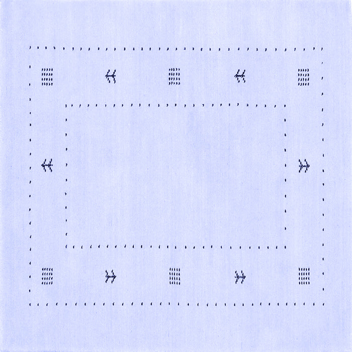 Square Machine Washable Solid Blue Modern Rug, wshcon2038blu