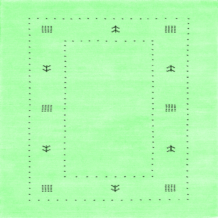 Square Solid Emerald Green Modern Rug, con2038emgrn