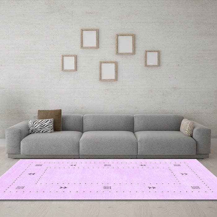 Machine Washable Solid Purple Modern Area Rugs in a Living Room, wshcon2038pur
