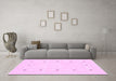 Machine Washable Solid Pink Modern Rug in a Living Room, wshcon2038pnk