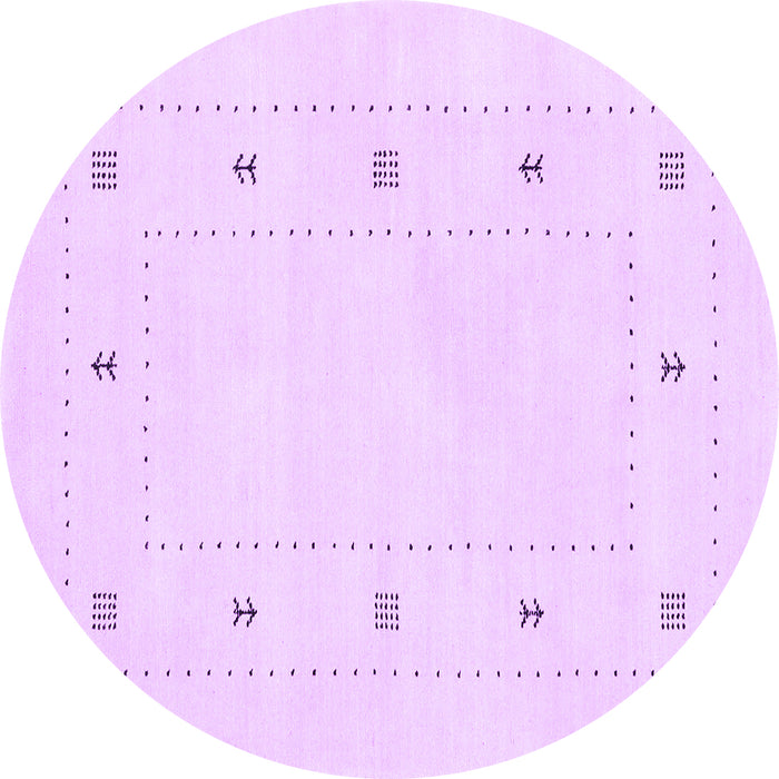 Round Solid Purple Modern Rug, con2038pur