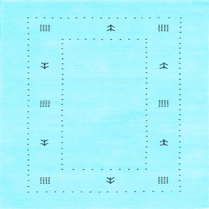 Square Solid Light Blue Modern Rug, con2038lblu