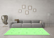 Machine Washable Solid Green Modern Area Rugs in a Living Room,, wshcon2038grn