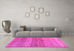 Machine Washable Abstract Pink Contemporary Rug in a Living Room, wshcon2039pnk