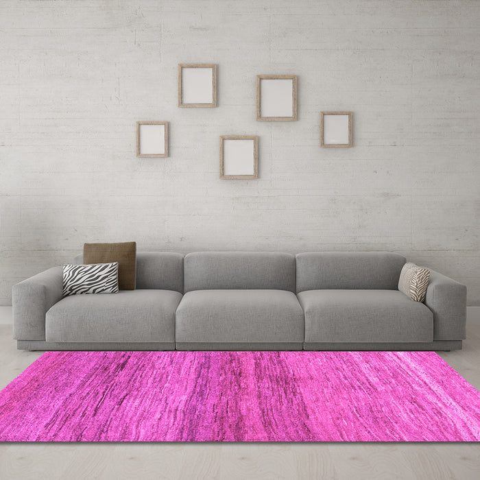 Machine Washable Abstract Pink Contemporary Rug in a Living Room, wshcon2039pnk