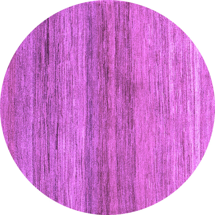 Round Abstract Purple Contemporary Rug, con2039pur