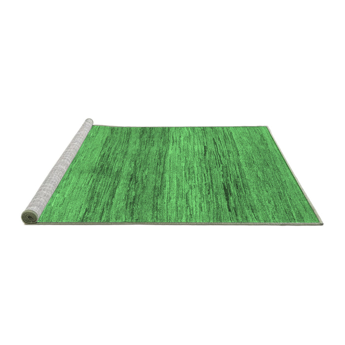 Sideview of Machine Washable Abstract Emerald Green Contemporary Area Rugs, wshcon2039emgrn