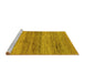 Sideview of Machine Washable Abstract Yellow Contemporary Rug, wshcon2039yw