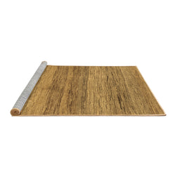 Sideview of Machine Washable Abstract Brown Contemporary Rug, wshcon2039brn