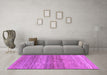 Machine Washable Abstract Purple Contemporary Area Rugs in a Living Room, wshcon2039pur