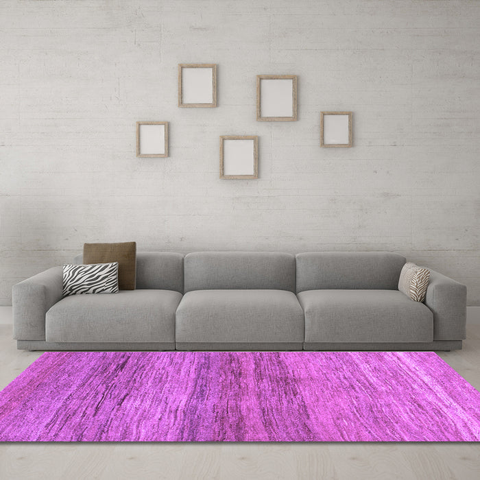 Machine Washable Abstract Purple Contemporary Area Rugs in a Living Room, wshcon2039pur