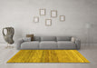 Machine Washable Abstract Yellow Contemporary Rug in a Living Room, wshcon2039yw