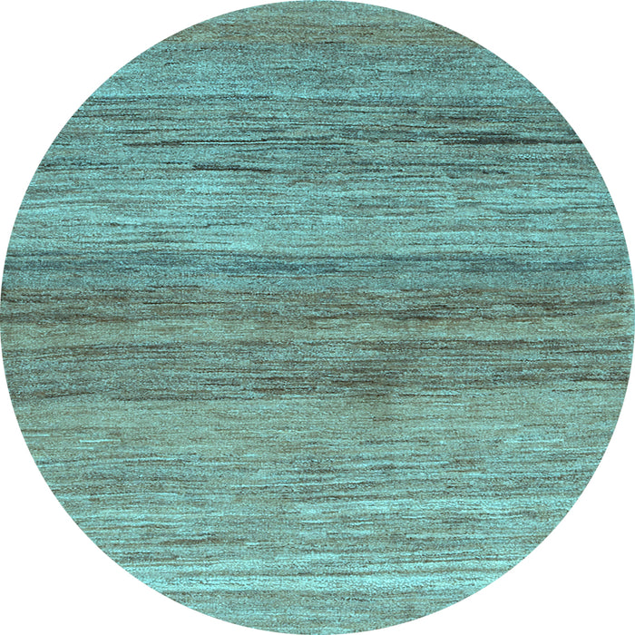 Round Abstract Light Blue Contemporary Rug, con2039lblu