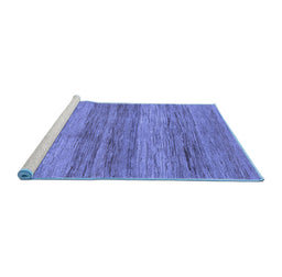Sideview of Machine Washable Abstract Blue Contemporary Rug, wshcon2039blu