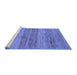 Sideview of Machine Washable Abstract Blue Contemporary Rug, wshcon2039blu