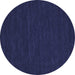 Round Abstract Blue Contemporary Rug, con203blu