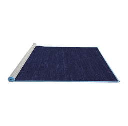Sideview of Machine Washable Abstract Blue Contemporary Rug, wshcon203blu