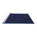 Sideview of Machine Washable Abstract Blue Contemporary Rug, wshcon203blu