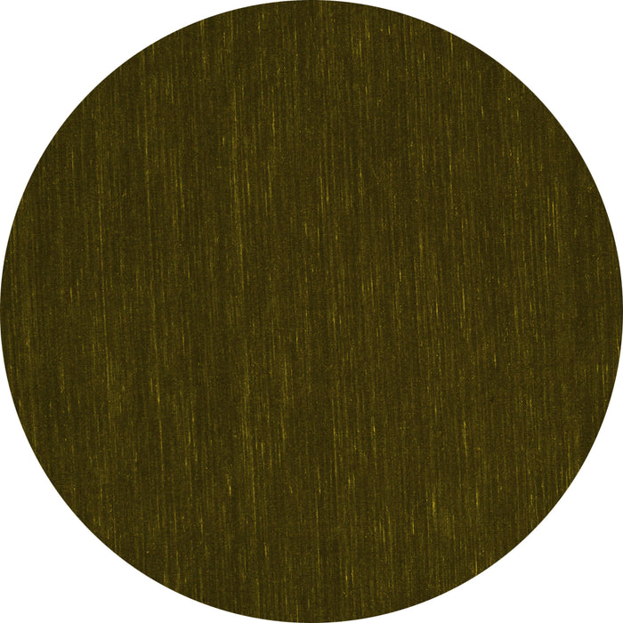 Round Abstract Yellow Contemporary Rug, con203yw