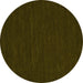 Round Abstract Yellow Contemporary Rug, con203yw