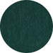 Round Abstract Turquoise Contemporary Rug, con203turq