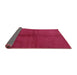 Thickness of Contemporary Crimson Red Modern Rug, con2040