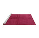 Serging Thickness of Machine Washable Contemporary Crimson Red Rug, wshcon2040