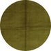 Square Abstract Green Contemporary Rug, con2040grn