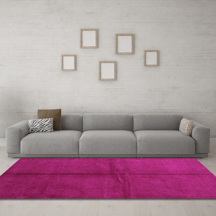 Machine Washable Abstract Pink Contemporary Rug in a Living Room, wshcon2040pnk