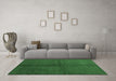 Machine Washable Abstract Emerald Green Contemporary Area Rugs in a Living Room,, wshcon2040emgrn