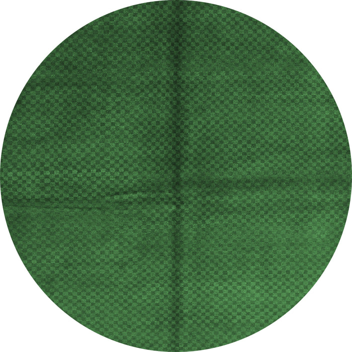 Round Abstract Emerald Green Contemporary Rug, con2040emgrn