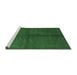 Sideview of Machine Washable Abstract Emerald Green Contemporary Area Rugs, wshcon2040emgrn