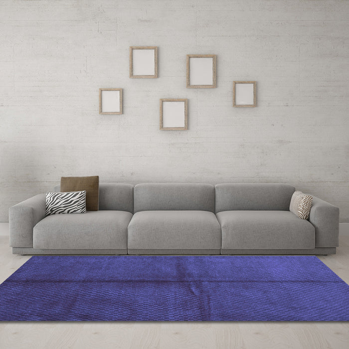 Machine Washable Abstract Blue Contemporary Rug in a Living Room, wshcon2040blu