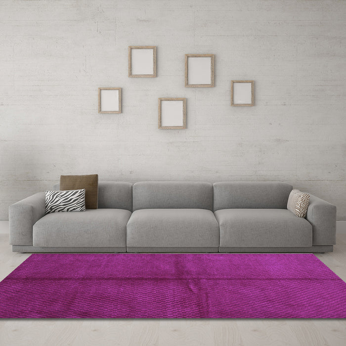 Machine Washable Abstract Purple Contemporary Area Rugs in a Living Room, wshcon2040pur
