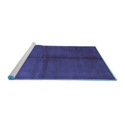 Sideview of Machine Washable Abstract Blue Contemporary Rug, wshcon2040blu