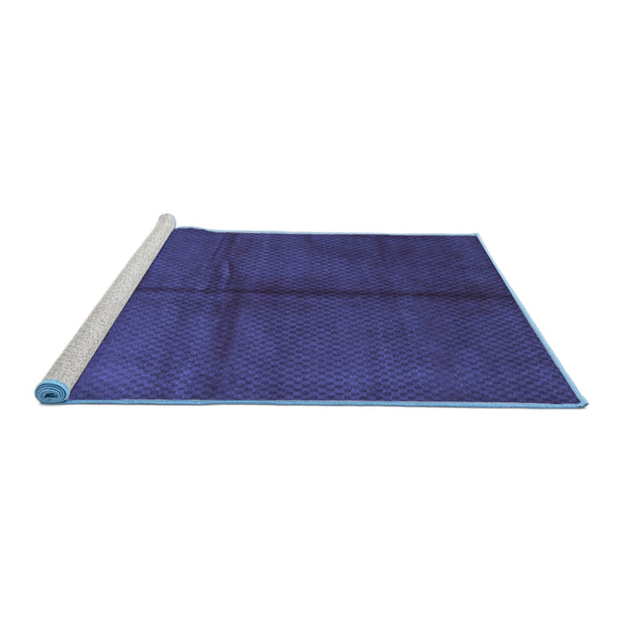 Sideview of Machine Washable Abstract Blue Contemporary Rug, wshcon2040blu