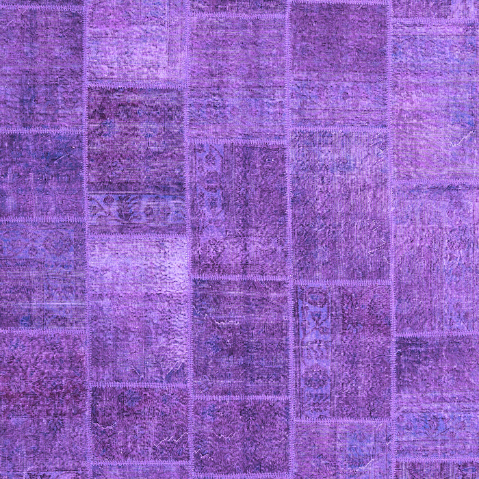 Machine Washable Patchwork Purple Transitional Area Rugs, wshcon2041pur