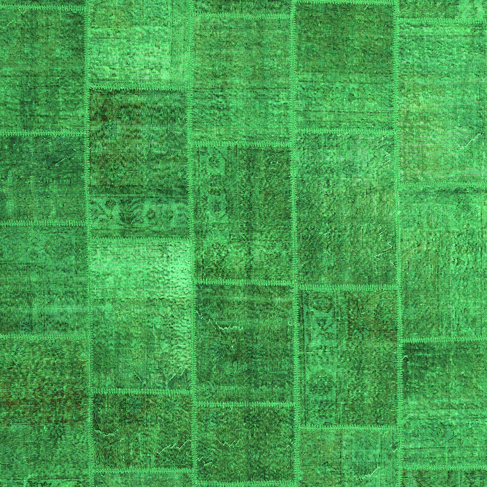 Patchwork Green Transitional Rug, con2041grn