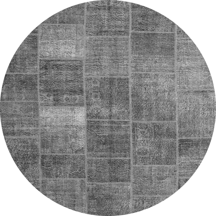Machine Washable Patchwork Gray Transitional Rug, wshcon2041gry