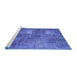 Sideview of Machine Washable Patchwork Blue Transitional Rug, wshcon2041blu