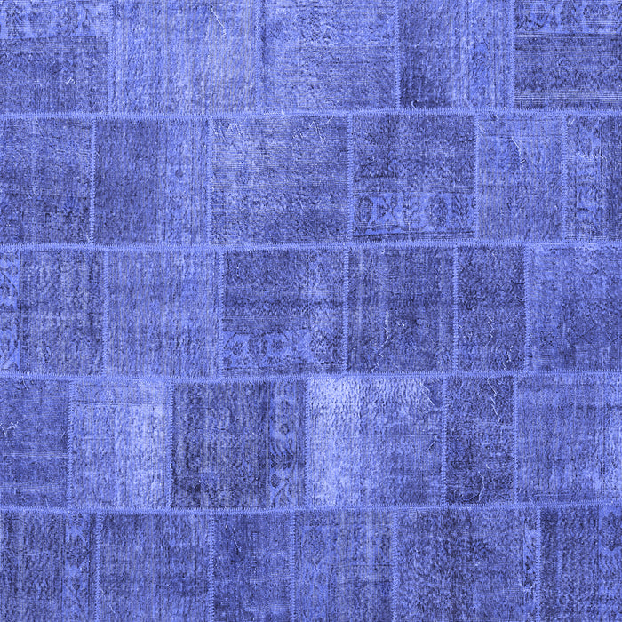Square Patchwork Blue Transitional Rug, con2041blu