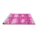 Sideview of Machine Washable Abstract Pink Contemporary Rug, wshcon2042pnk