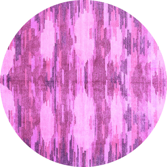 Round Machine Washable Abstract Purple Contemporary Area Rugs, wshcon2042pur