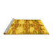 Sideview of Machine Washable Abstract Yellow Contemporary Rug, wshcon2042yw