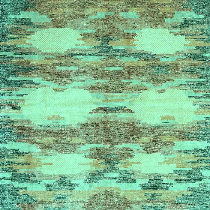 Abstract Turquoise Contemporary Rug, con2042turq