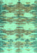 Machine Washable Abstract Turquoise Contemporary Area Rugs, wshcon2042turq