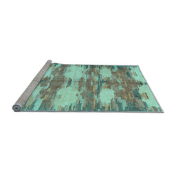 Sideview of Machine Washable Abstract Light Blue Contemporary Rug, wshcon2042lblu